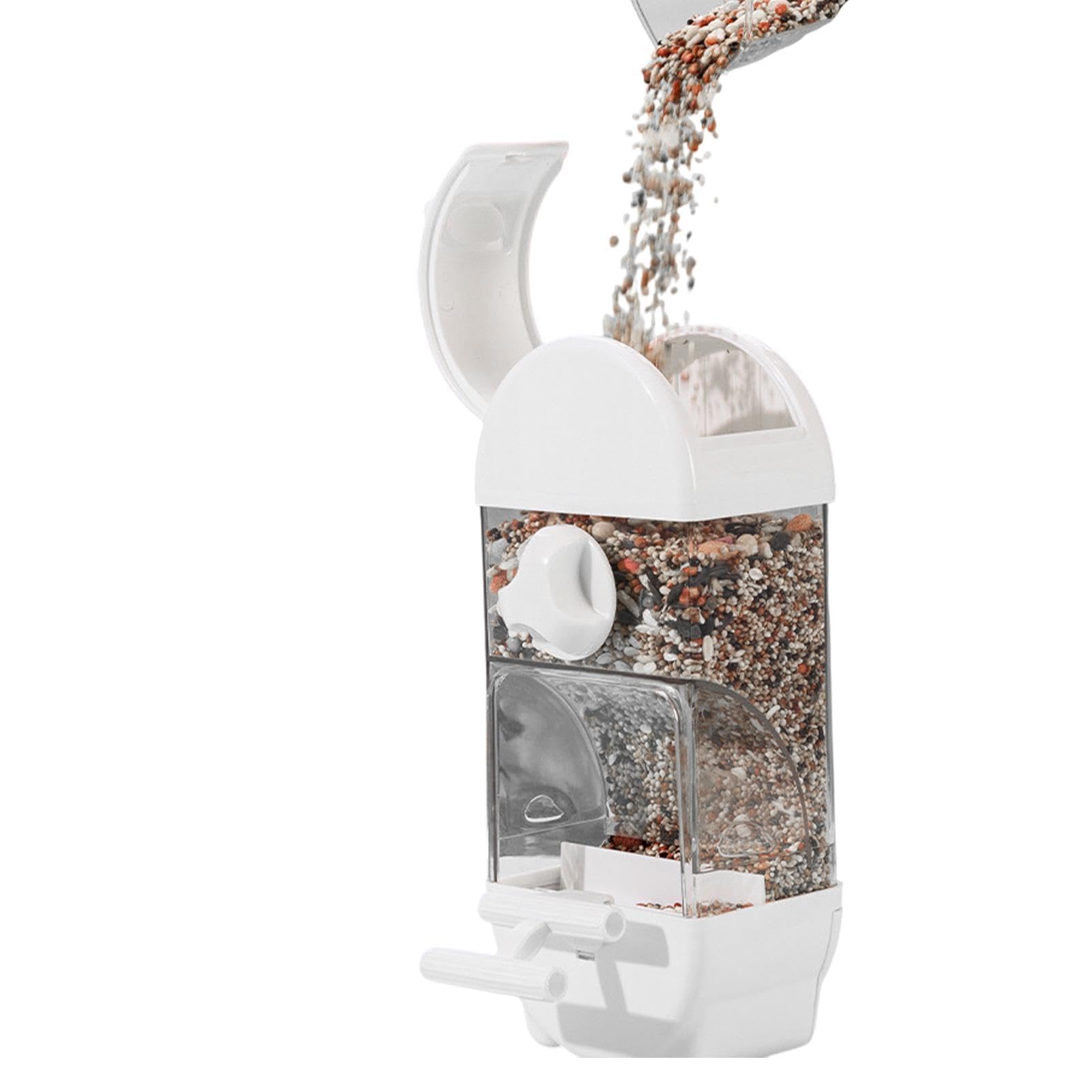 Automatischer Vogelfutterspender – Wasserspender for Vögel, Wasserbehälter for | Intelligenter, transparenter Futterspender for Sittiche, Vogelfutterhaus(Beige)