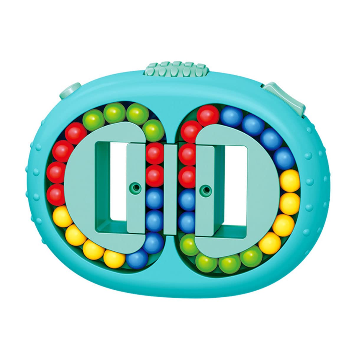 Jagowa 1 Piece Double-Sided Ball Puzzle Cube Fidget Toy for Kid, Magic Cube Creative Finger Puzzle Cube for Children 4-6 Years Old (Blue)