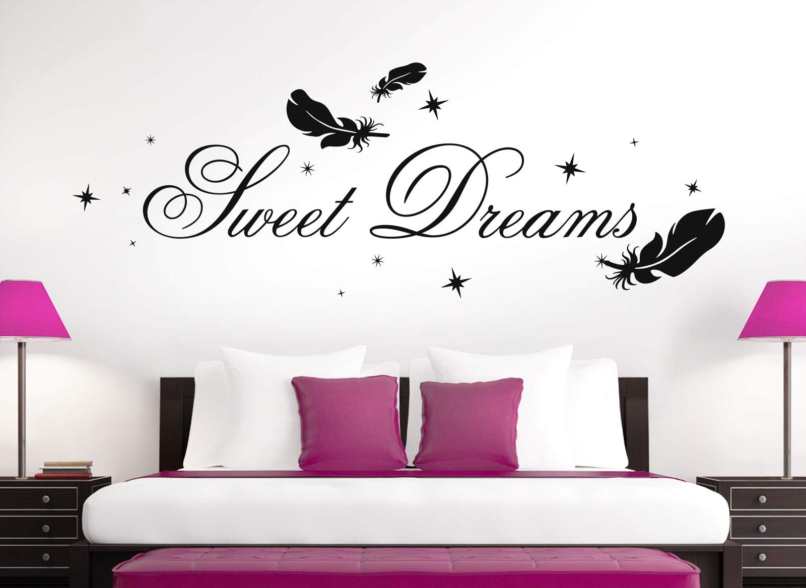 Sweet Dreams Love Wandaufkleber Mit Pfeil-Design – Abnehmbare Deko Fürs Schlafzimmer, Größe 59x15 Cm