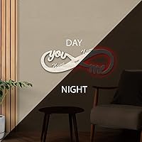 Vista 3 de Decoración de pared infinito, luz nocturna LED personalizada de madera, nombres de parejas, letrero infinito para San Valentín, boda, aniversario