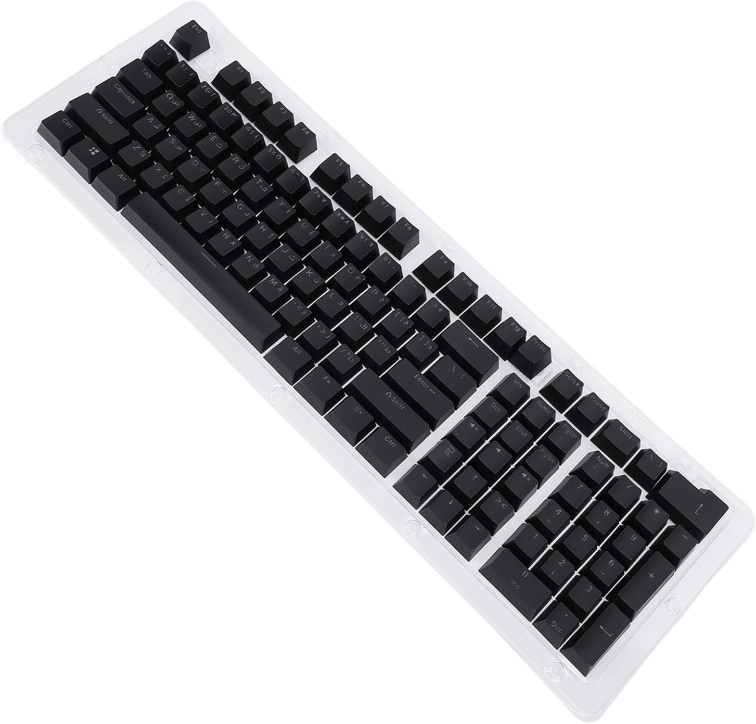 SUNGOOYUE Arabic Mechanical Keyboard Keycaps Set Premium ABS Material for 112 Keys Backlit Keyboards Easy to Replace and Maintain (Black)
