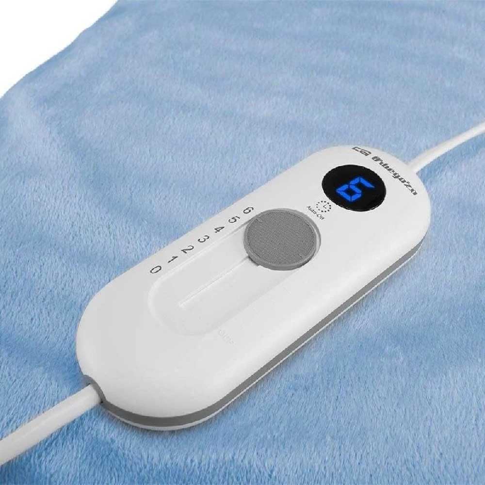 Orbegozo AH 3150 - Almohadilla eléctrica, 6 niveles de potencia, funda lavable, mando extraíble con display LCD, apagado automático, 100 W