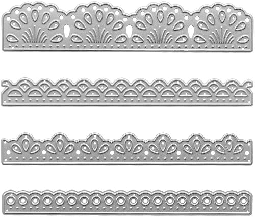 Troqueles de corte de metal, 4 plantillas de decoración de encaje en relieve para álbumes de recortes, álbum de fotos, tarjetas de papel decorativas