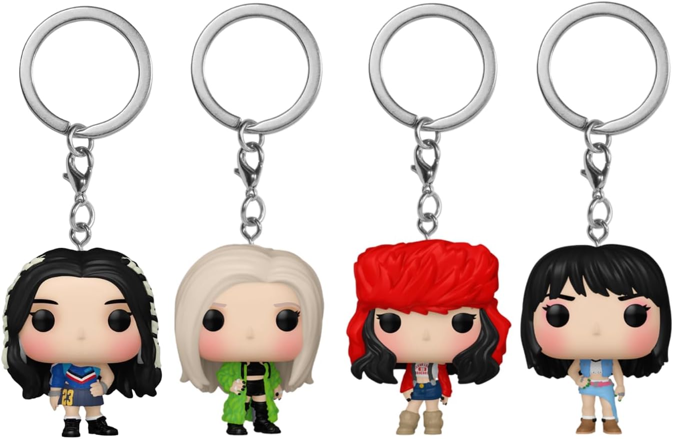 Funko Pop! Blackpink Keychain Bundle - Lisa, Jennie, Jisoo & Rosé Character Keyrings
