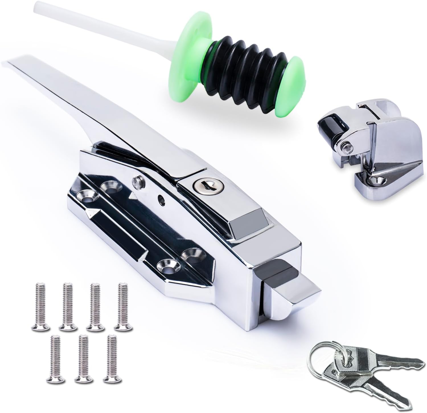 Heavy Duty Freezer Door Handle, Walking Cooler Door Closer Complete Kit, Walk in Cooler Door Handle for Coolers, Freezers, Industrial Ovens, Laboratory, Warehouse,etc. (Base Height 1.8 inch)