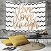 Produktbild Tapestry, Wall Hanging, Live-Lachen Liebe Dekor, motivierende kalligraphische Kunst mit Zick-Zack-Chevron-Strei,wall hanging wall decor, Bed Sheet, Comforter Picnic Beach Sheet home décor 180 x 230 cm
