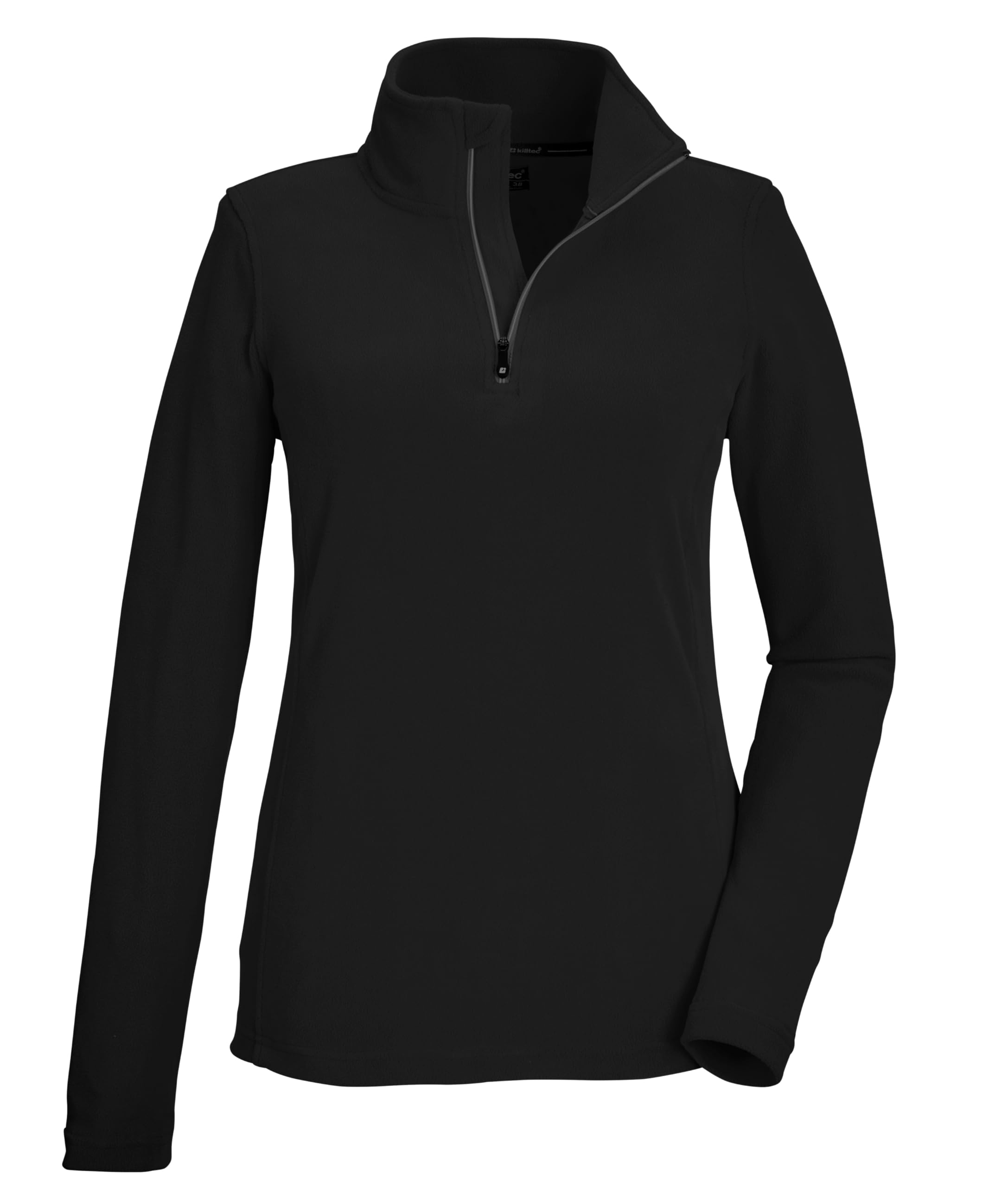 killtec KSW 62 WMN FLC SHRT Women's Fleece Shirt with Stand-Up Collar and Zip Black 38 43462-000