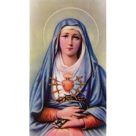 Laminated Our Lady of Sorrows Prayer Card Pack