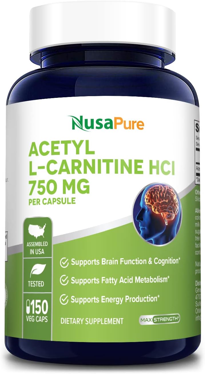 Buy Acetyl LCarnitine 750mg Per Caps 150 Veggie Capsules NonGMO