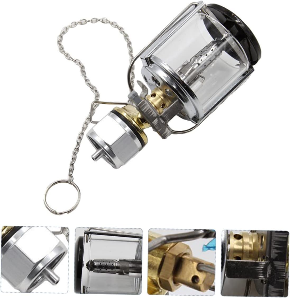 POPETPOP Camping Gas Lantern Portable Emergency Lamp Gas Powered for Outdoor Adventures Lightweight Camping Light with Protective Cover for Hiking and Emergency Use
