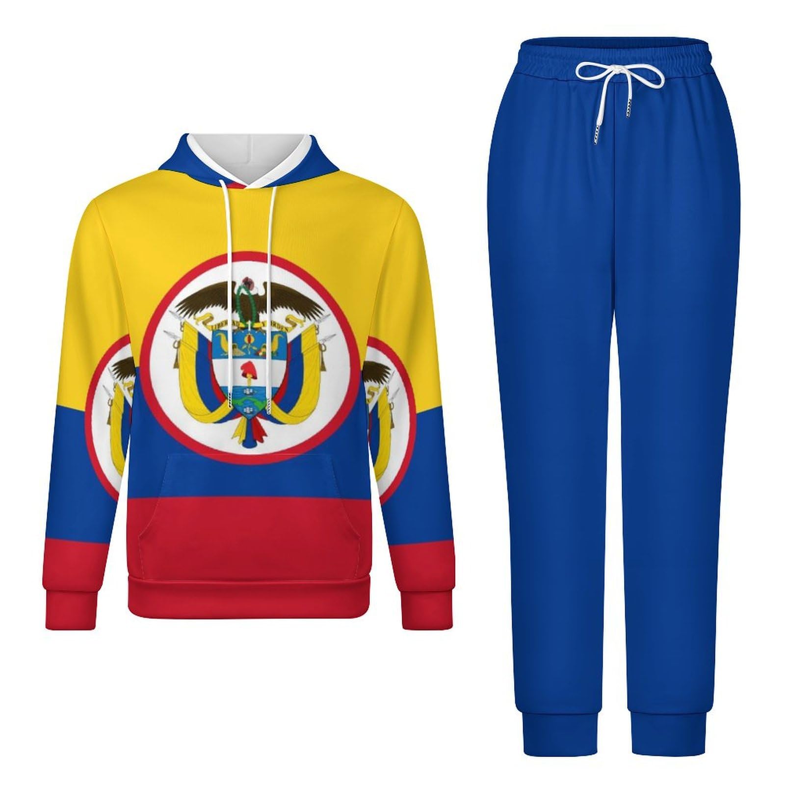 Tuta Da Uomo E Da Donna Set Completo 2 Pezzi Tuta Da Ginnastica Novità Bandiera Colombiana Stampa Manica Lunga Felpa Con Cappuccio Pullover Felpa Jogger Pantaloni Della Tuta Lounge Set Completo