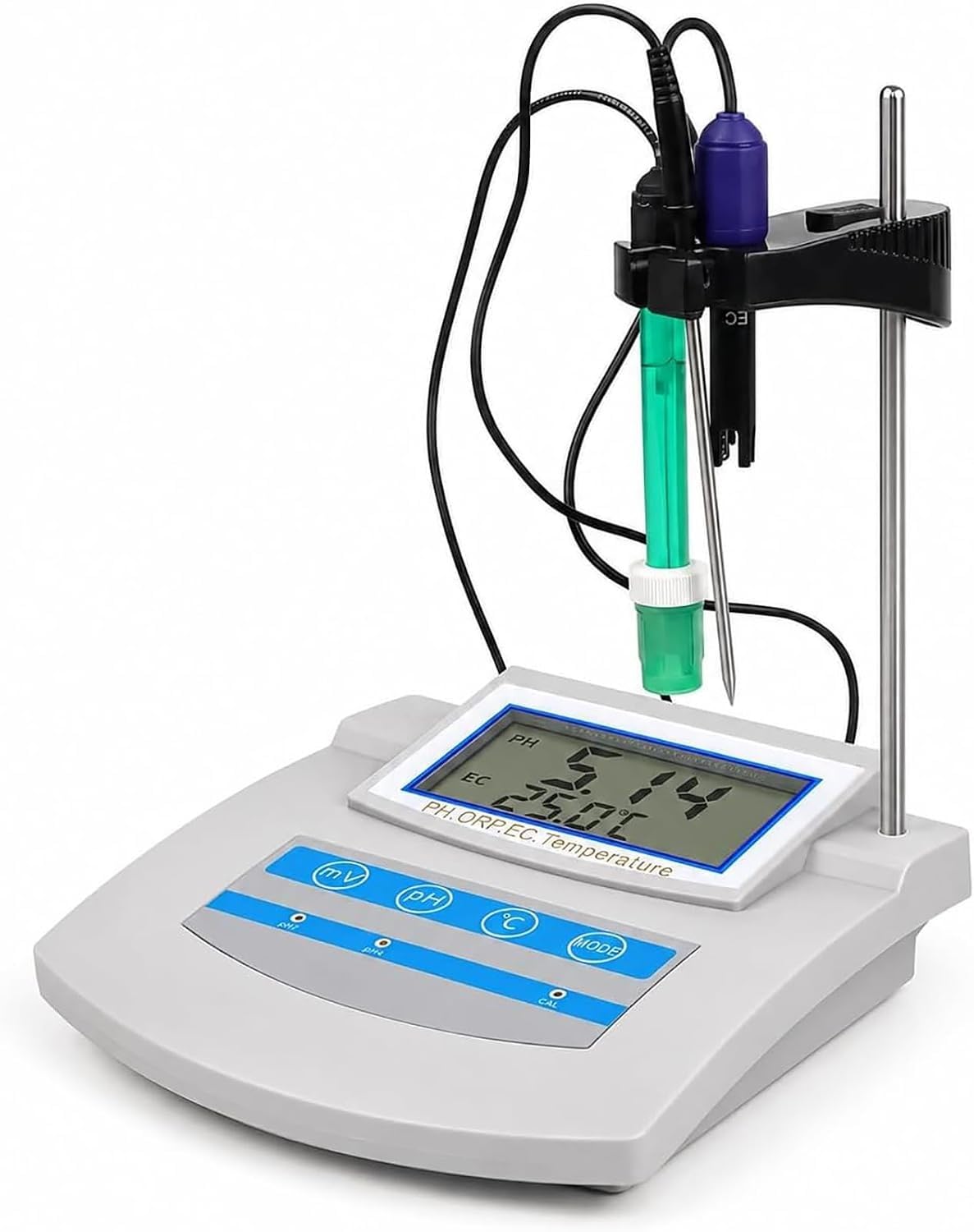 Laboratoryjny miernik pH, wielofunkcyjny cyfrowy tester wody z funkcją przechowywania danych, dokładność pH 0,01, automatyczna kompensacja temperatury 0°C~50°C, do akwariów, laboratoriów