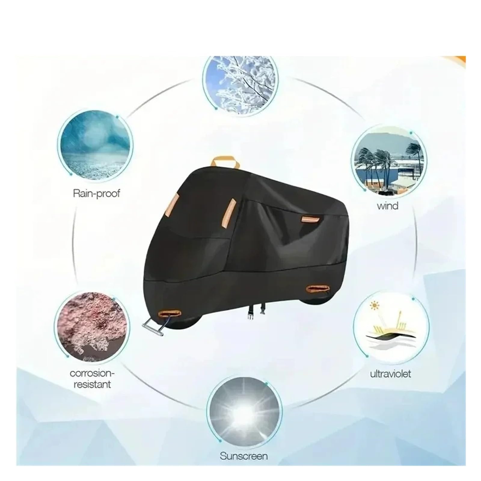 Funda para Motos para Motocicletas Scooters Cubierta Lona Impermeable para Exteriores Poliéster Engrosado Protección UV(4XL 2.95Mx1.1Mx1.4M)