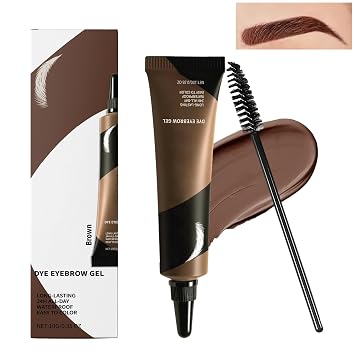 Long-lasting Waterproof Smudge-proof Liquid Eyebrow Gel/Tint, Sweatproof Eyebrow Dye Cream - Multifunctional Brow Definer for Salon Use, Eyebrow Dye for Women BROWN