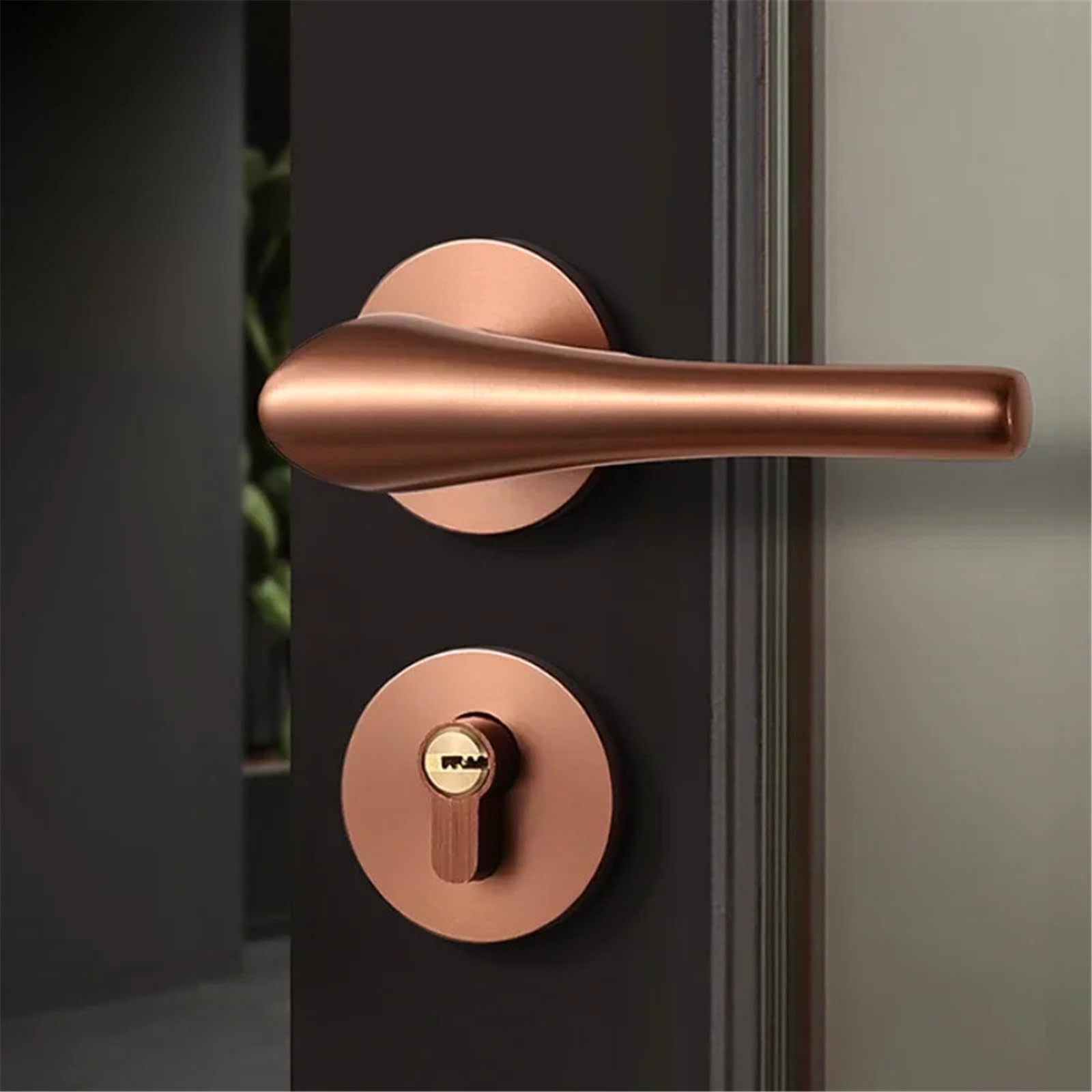 Serrure de porte silencieuse fendue A_58MM dorée pour salon et chambre