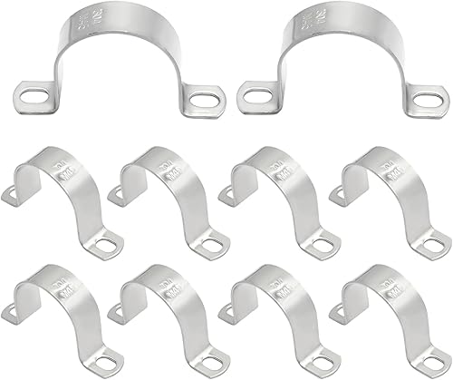 Miniatura 2 de 10 abrazaderas de perno en U, soporte resistente en forma de U de acero inoxidable 304, abrazadera de correa de tubo en U de 2 agujeros para