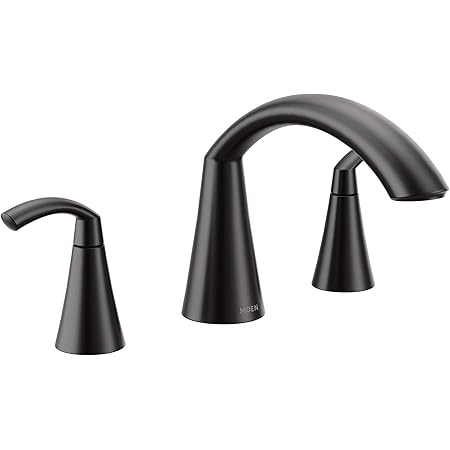 Moen T373bl Glyde Two Handle High Arc Roman Tub Faucet Matte Black Amazon Com