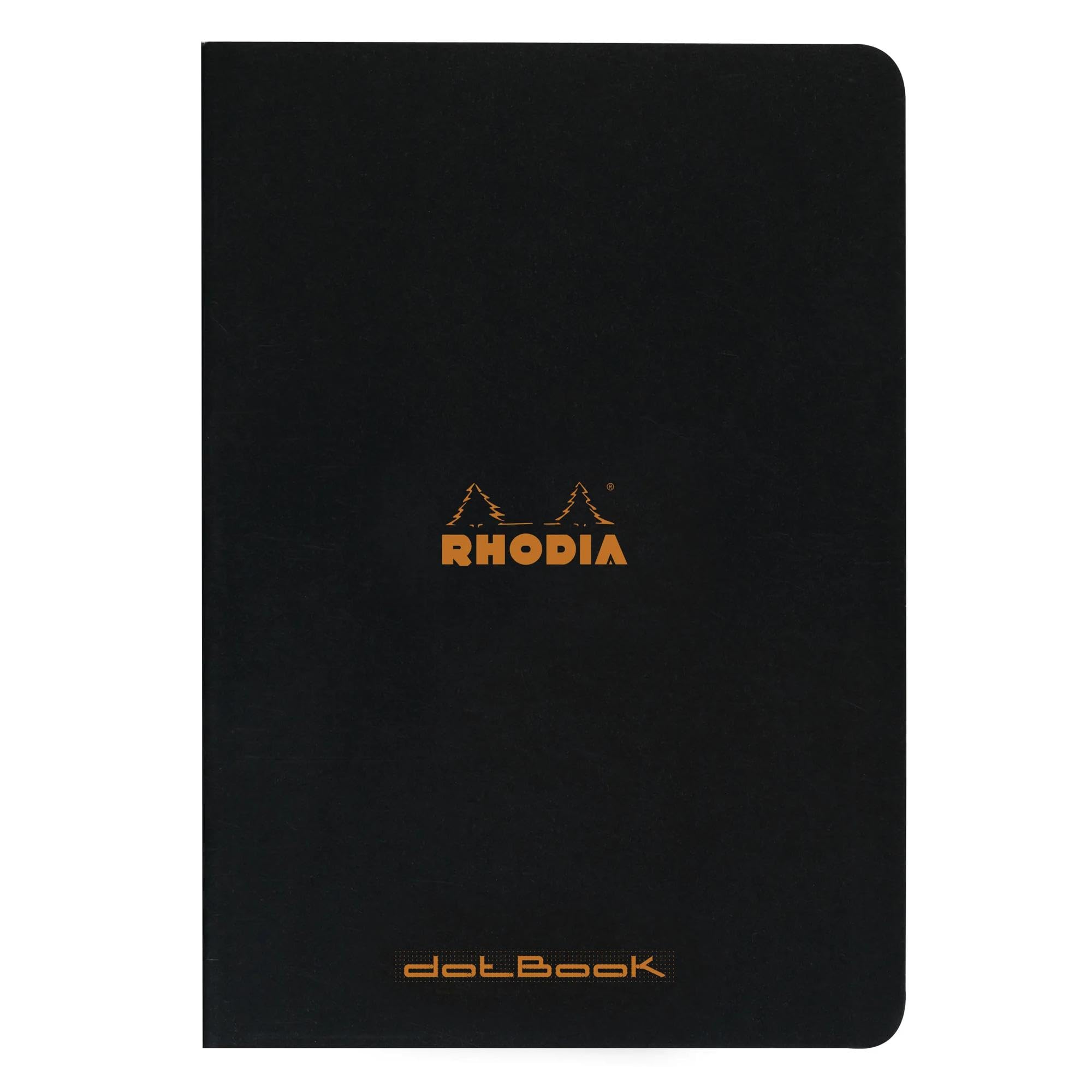 Rhodia 119166Cpack - Set of 10 Black Staplebound Notebooks - A4 - Dotted - 96 pages - 80gsm Clairefontaine White Paper - Waterproof Soft Coated Card Cover