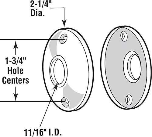 Miniatura 2 de Defender Security E 2282 - Rosetas para pomo de puerta, 2-14 pulgadas x 1116 pulgadas, acero, chapado en latón, (paquete de 2)