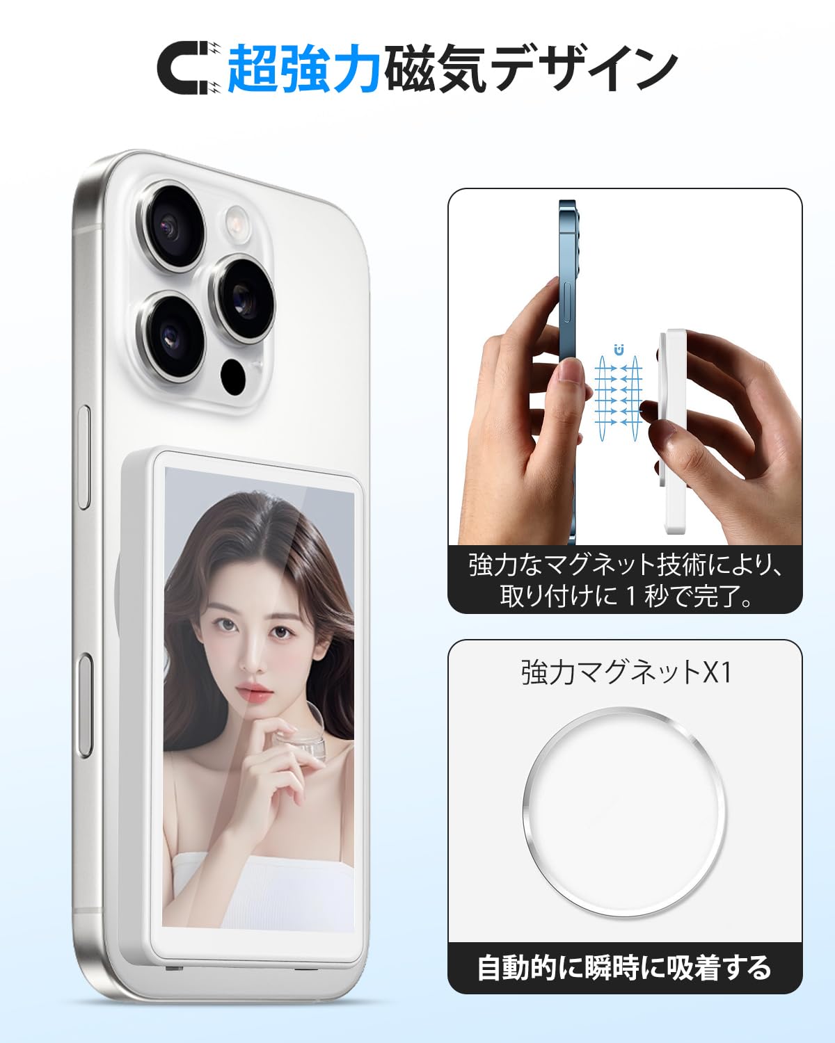 Amazon.co.jp: iphone 自撮りモニター 超薄型 Vlogモニター 輝度調整可