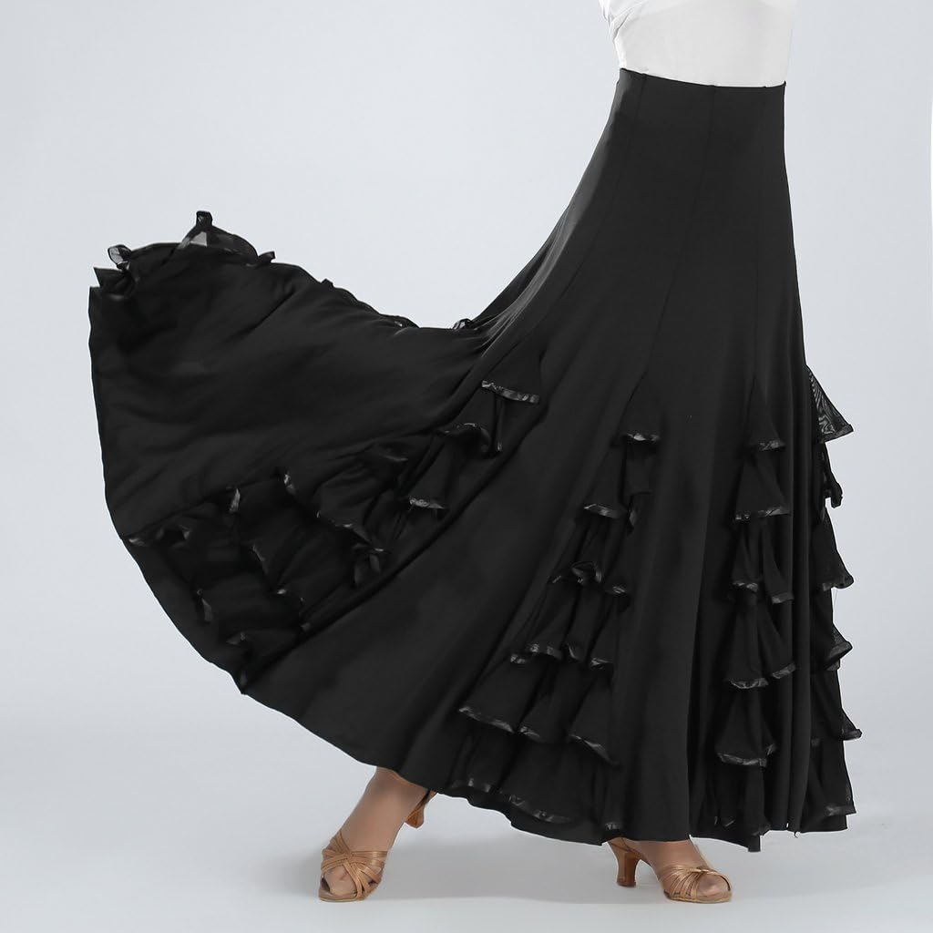 Flamenco Ballroom Dance Waltz Modern Long Skirt Dress