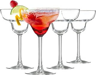 alpina Verres À Margarita Set de 4 - Verres À Cocktail pour Margarita et Boissons Tropicales - Transparent - 250 ml