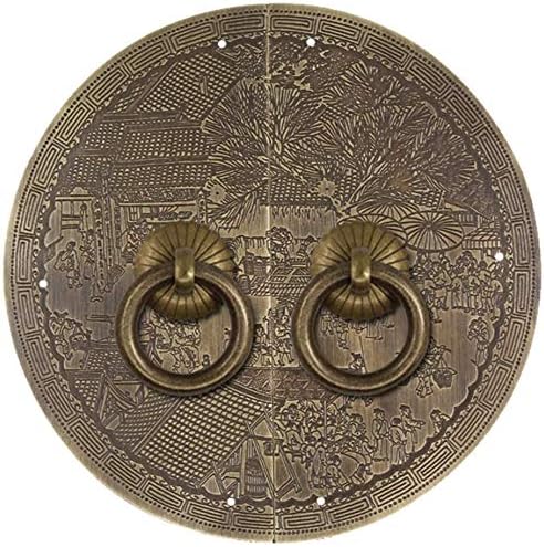 AOLI Handle,Chinese Handle Antique Cabinet Door Copper Handle Cabinet Door Copper Lock Mounted Vintage Handle Knocker Furniture Handles 14Cm-A,D