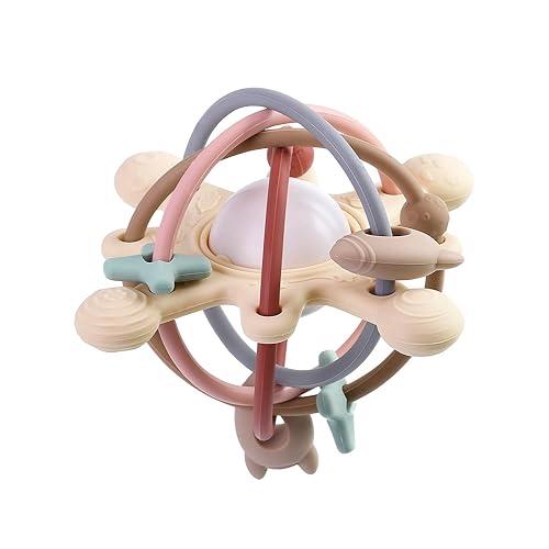Miniatura 6 de PandaEar Juguetes sensoriales para bebés de 3, 4, 5, 6 meses, juguetes Montessori de silicona, juguete de dentición para bebés, sonajero infantil,