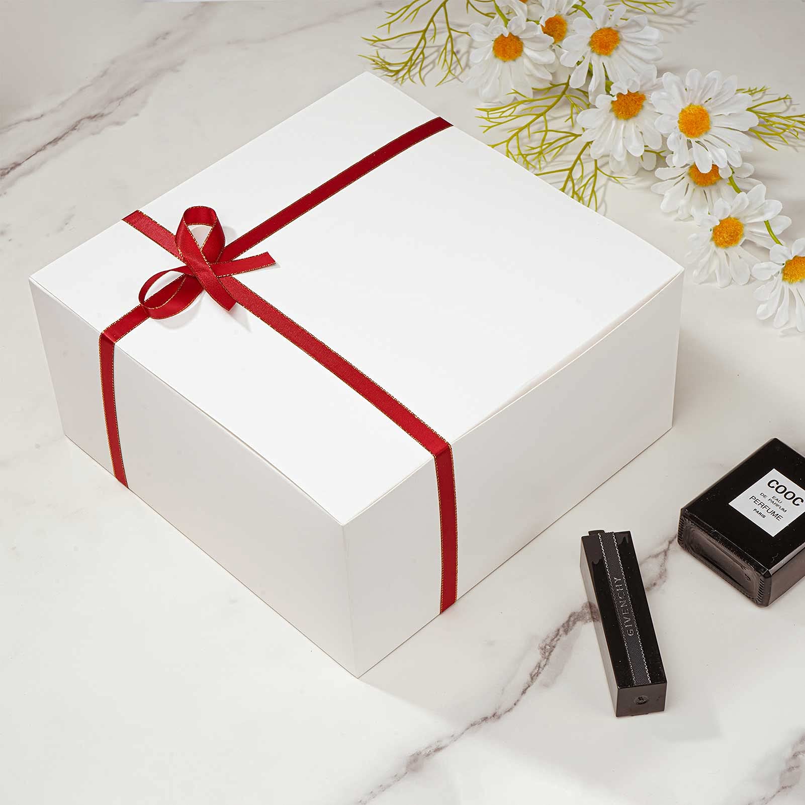 Opaprain Lot De 10 Boîtes Cadeaux Noires Avec Couvercle