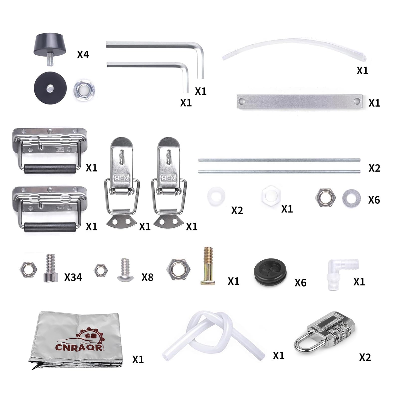 Aluminium-Batteriekasten-Umzugsset, universeller Wohnmobil-/Anhänger-Batteriekasten für den Außenbereich mit wasserdichter Abdeckung (Gruppe 24)