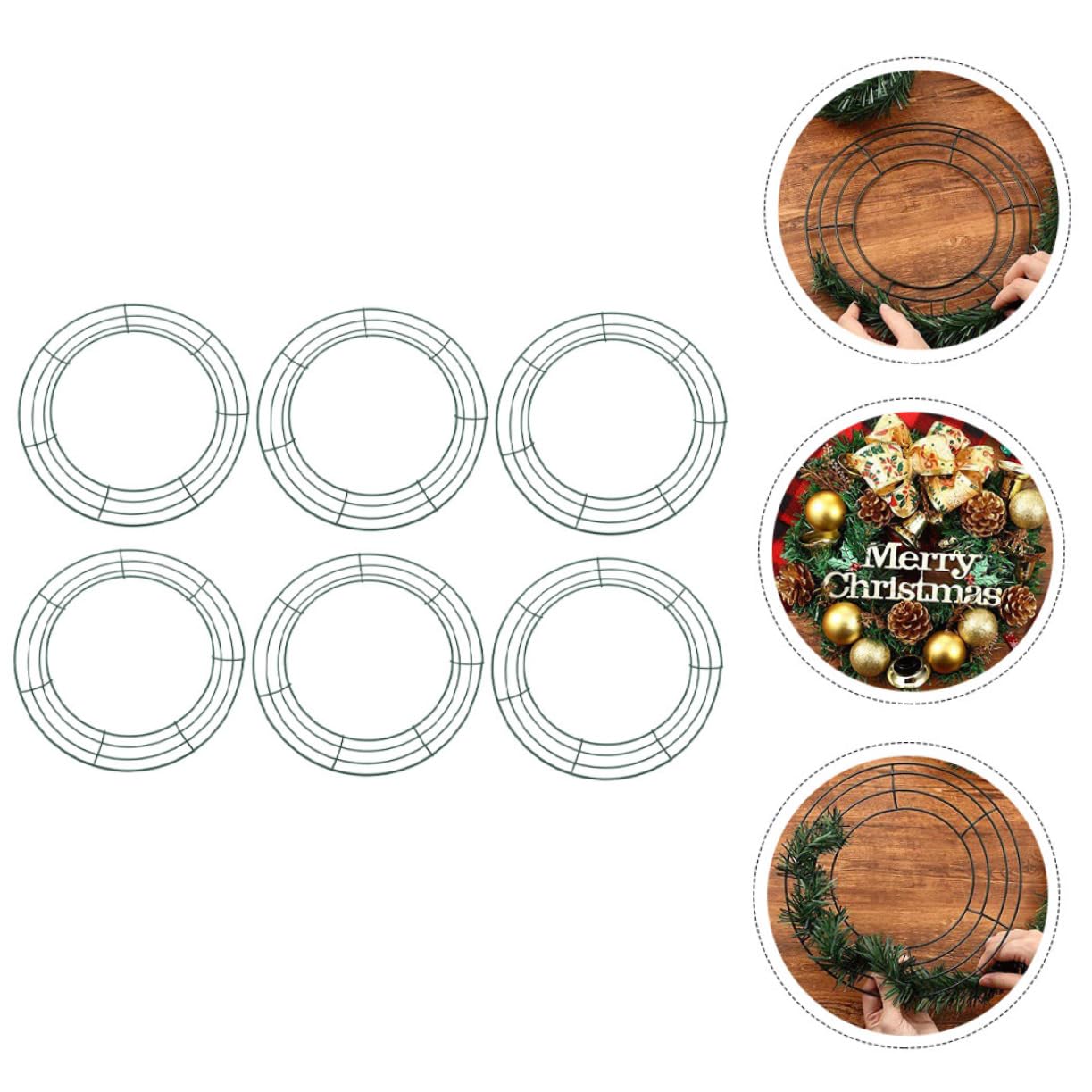 PRETYZOOM 6stücke DIY-kranzrohling aus Eisen Runder Metallkranzrohling zum Selbermachen Robuster Kranzständer für Blumenkränze Kranzzubehör für Heimdekoration