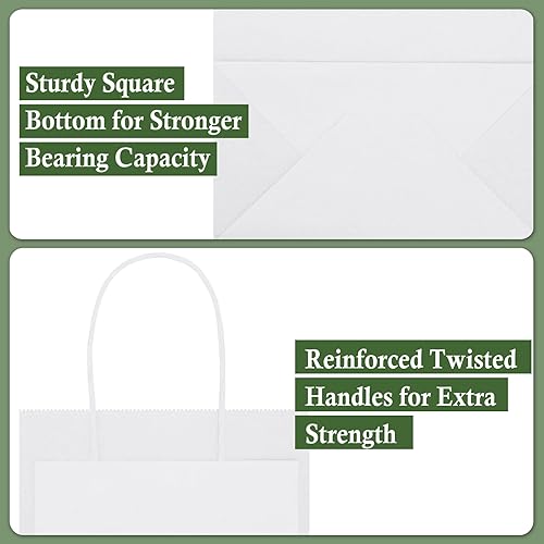 Miniatura 10 de SHOPDAY 45 bolsas de papel negras con asas, bolsas de regalo de varios tamaños de 5 x 3 x 8 y 8 x 4 x 10.5 y 10 x 5 x 13 pulgadas, 15 bolsas de