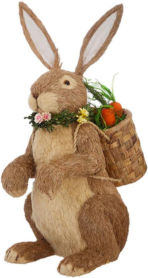 RAZ Imports Enchanted Easter 30" Rabbit with Basket of Carrots Figurine