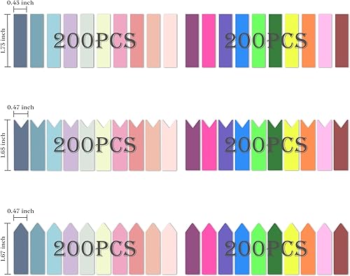 Miniatura 2 de Temiary 1200 pestañas adhesivas transparentes para índice, marcadores de página para anotar libros, pestañas translúcidas de bandera de flecha,