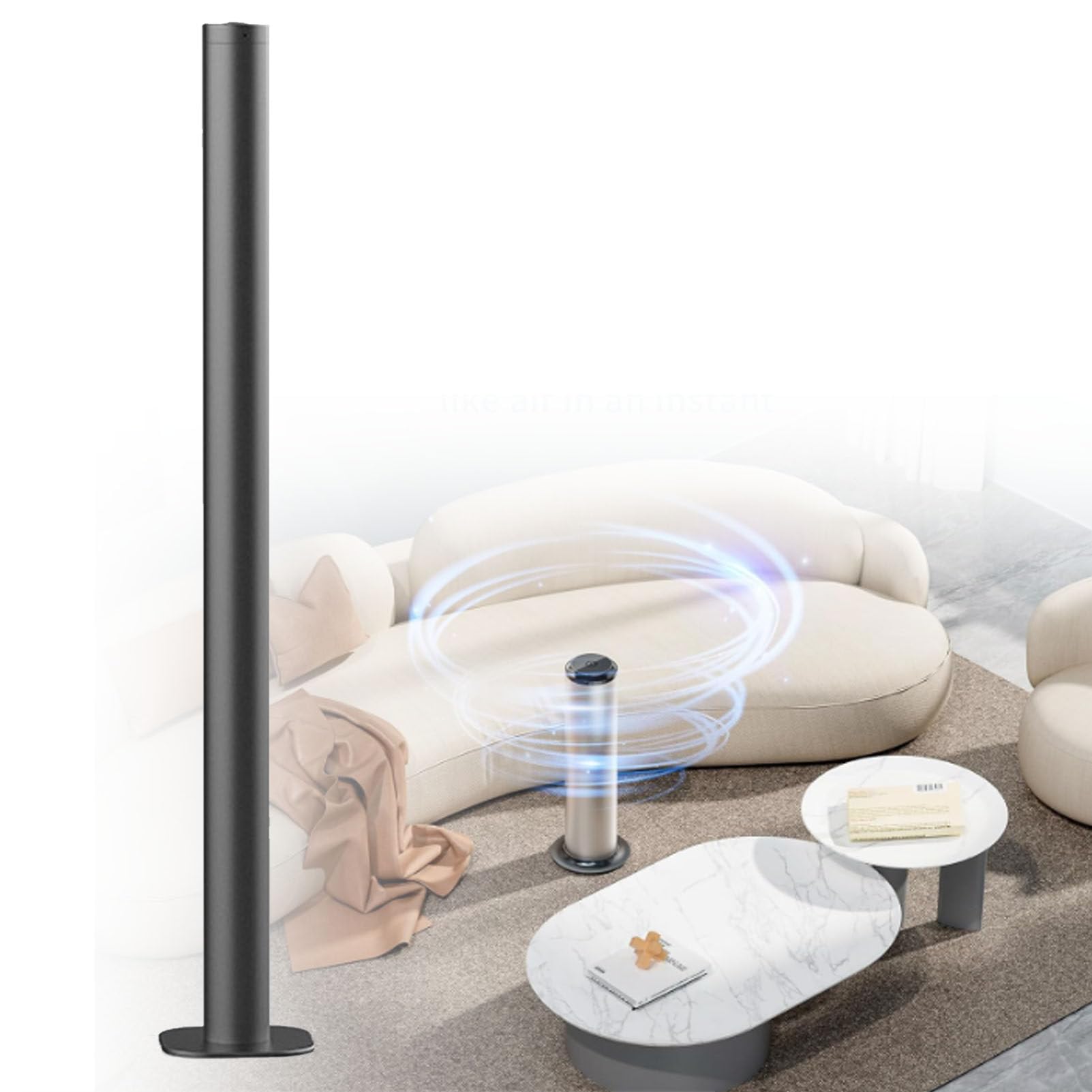 Bodenstehender wasserloser Diffusor, 100 ml kommerzielle Duftluftmaschine für den Heim- und Hotelduftdiffusor, Kaltluftdiffusor für ätherische Öle für große Büroräume, APP-Steuerung,Black