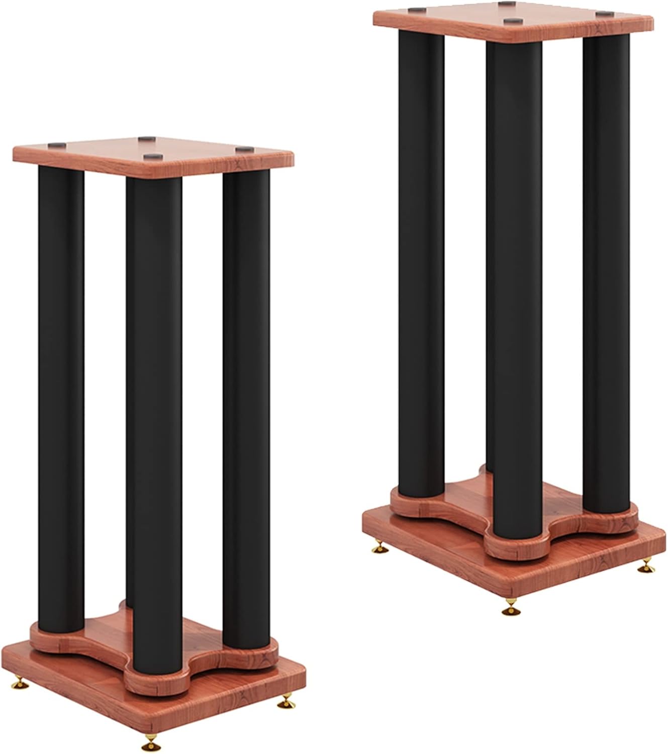 Speaker Stand Brown Universal Speaker Stand Pair with Black Metal