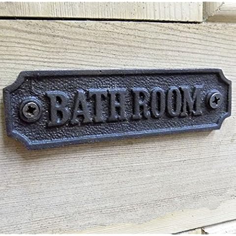 Vintage style cast metal bathroom door sign Cover