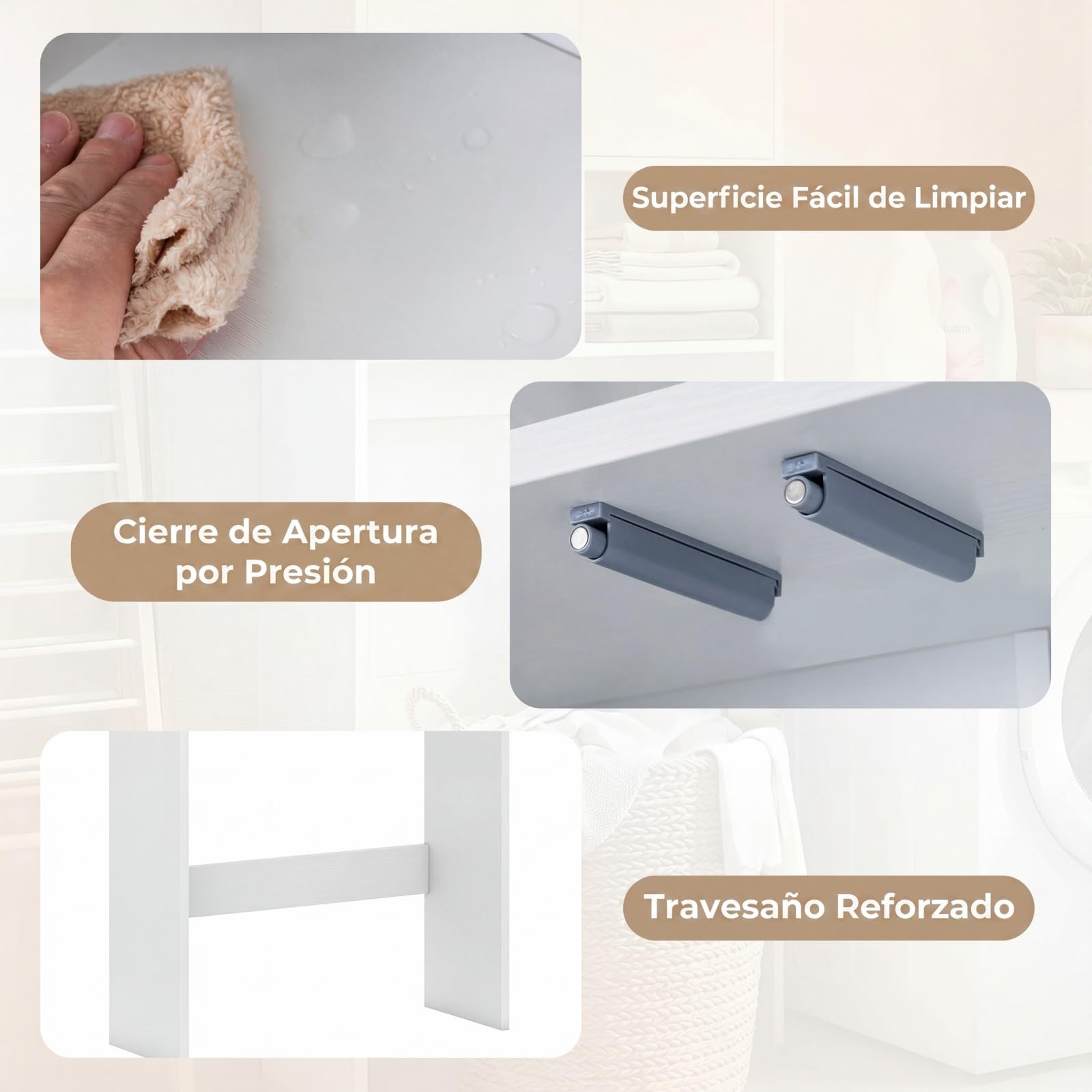 COSTWAY Armario de Almacenamiento sobre el Inodoro, Mueble Organizador de Baño con Puertas, 2 Compartimentos Abiertos, Estante Ajustable, Gabinete Estantería Ahorro de Espacio para Lavandería, Blanco