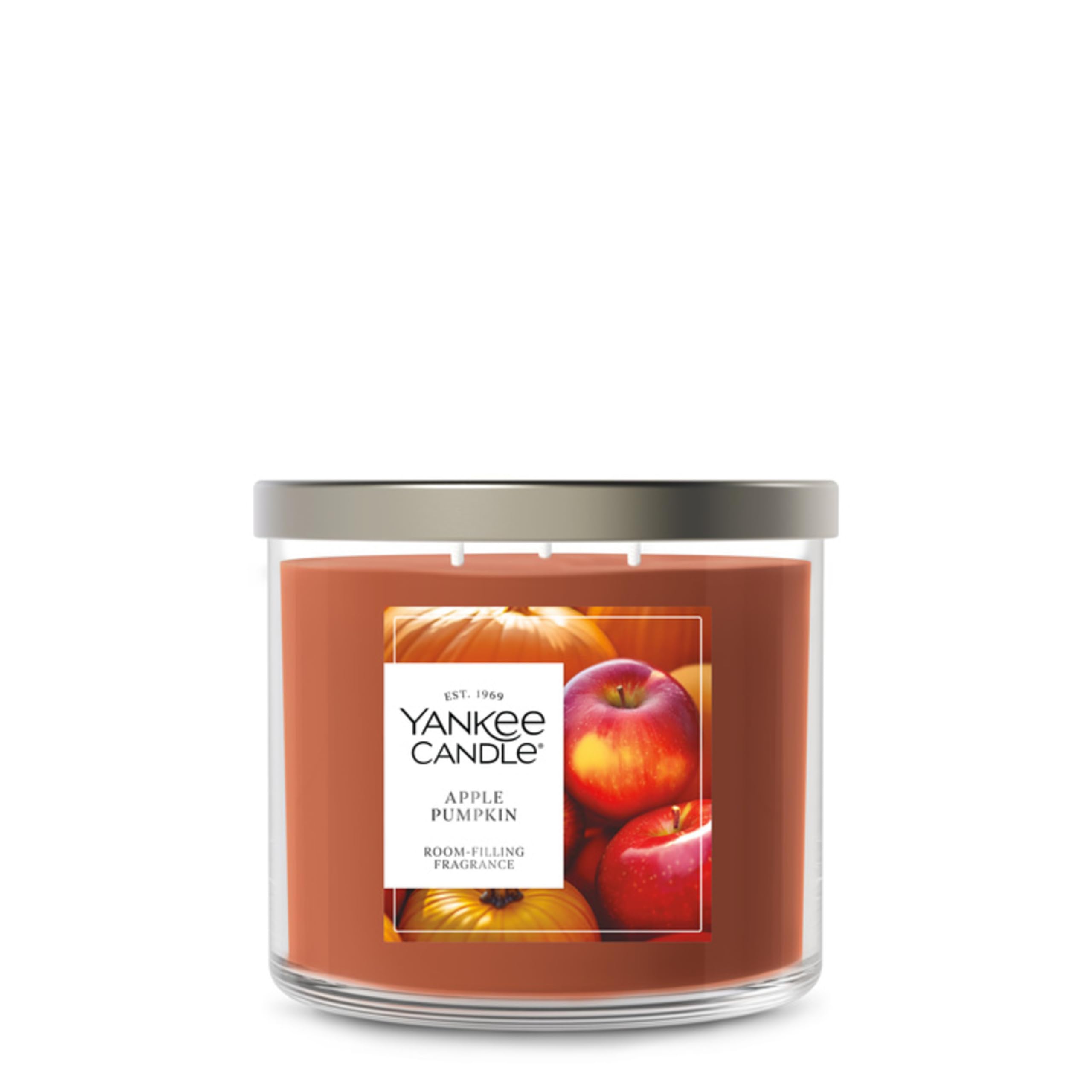 Yankee Candle Apple Pumpkin Scented Candle, 14.5oz 3-Wick | Up to 40 Hour Burn Time, Room Filling Fragrance, Long-Lasting Scent, Premium Plant Wax Blend, Consistent Burn, Giftable