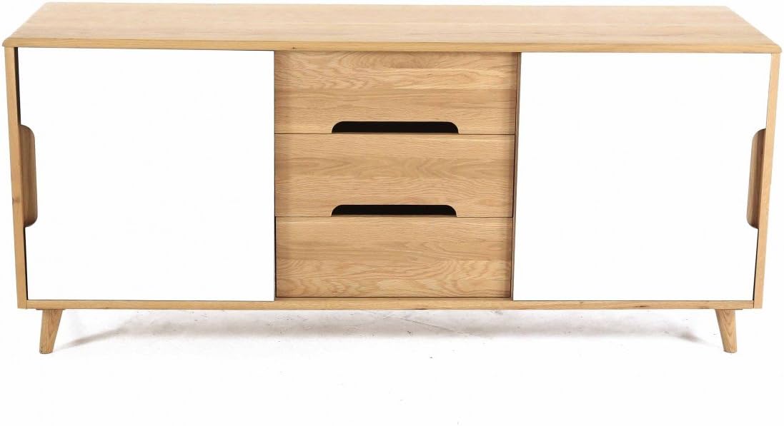 Formica Oak Buffet with 2 Sliding Doors 3 Drawers Oak 180 cm elfy-buffet Formica Sliding 2 Door 3 Drawers 180 cm Elfy