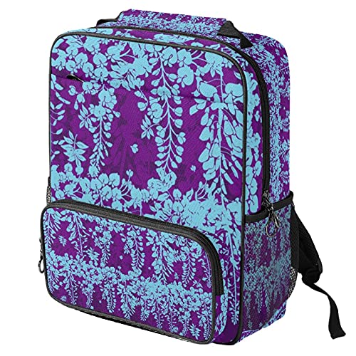 Sac à dos imprimé floral tropical violet avec grand compartiment ordinateur nomade