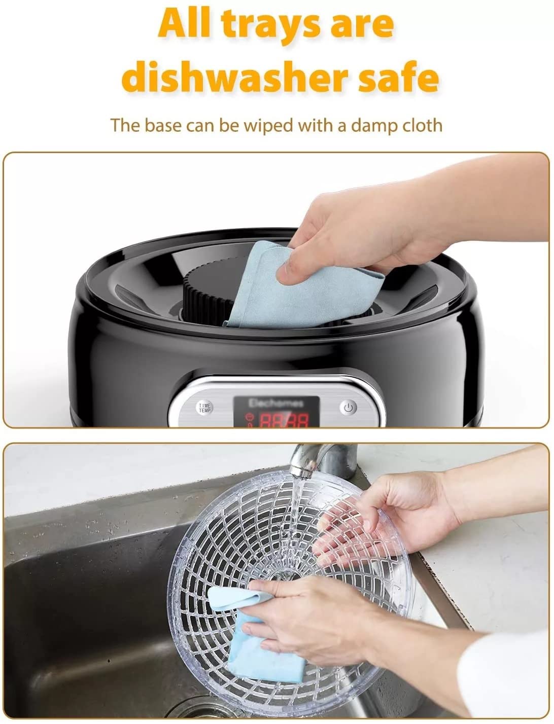 Deshidratadores para Alimentos y cecina, Temporizador Digital Ajustable y secador con Control de Temperatura Deshidratadores para Alimentos y cecina, Hierbas, Carne, Frutas, Verduras