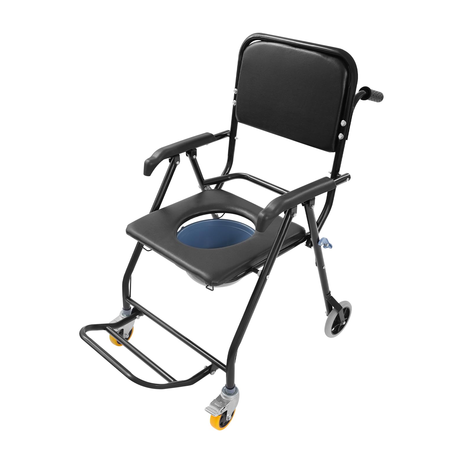 Silla de inodoro, 62 x 58 x 102 cm, elevador de pacientes, silla de ducha, silla de ruedas, silla de baño de cama para el inodoro con brazos, silla de ducha portátil con ruedas se coloca en la cama