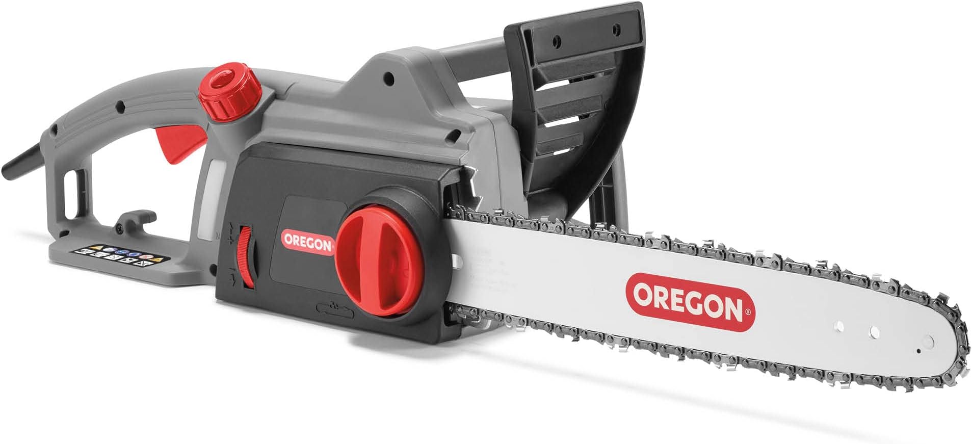 Oregon 1800W Powerful Corded Electric Chainsaw with 14-Inch (35cm) Guide Bar & Saw Chain, Lightweight, Low Noise & Low Kickback Chainsaw, with Automatic Oiler, 3-Year Warranty (CS1200)