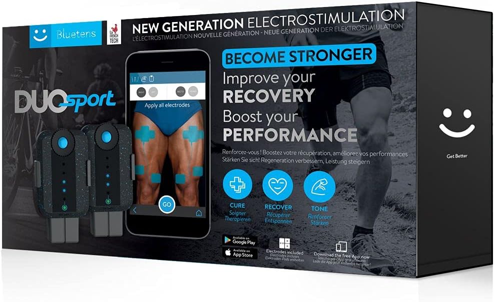 Bluetens Duo Sport Wireless EMS Electrostimulator, Muscle Stimulator and Pain Relief, Muscle Strengthening, Recovery, Black