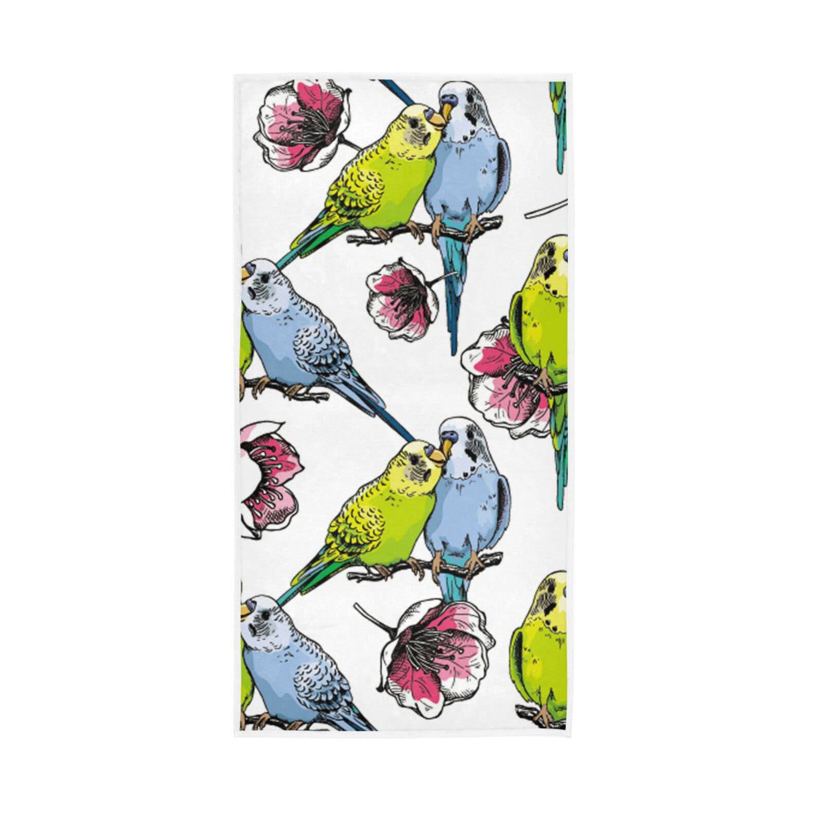 LSRCPD Hand Towels Bird Parrot Love Decor Fingertip Soft Face Towel Absorbent Bathroom Kitchen Towels
