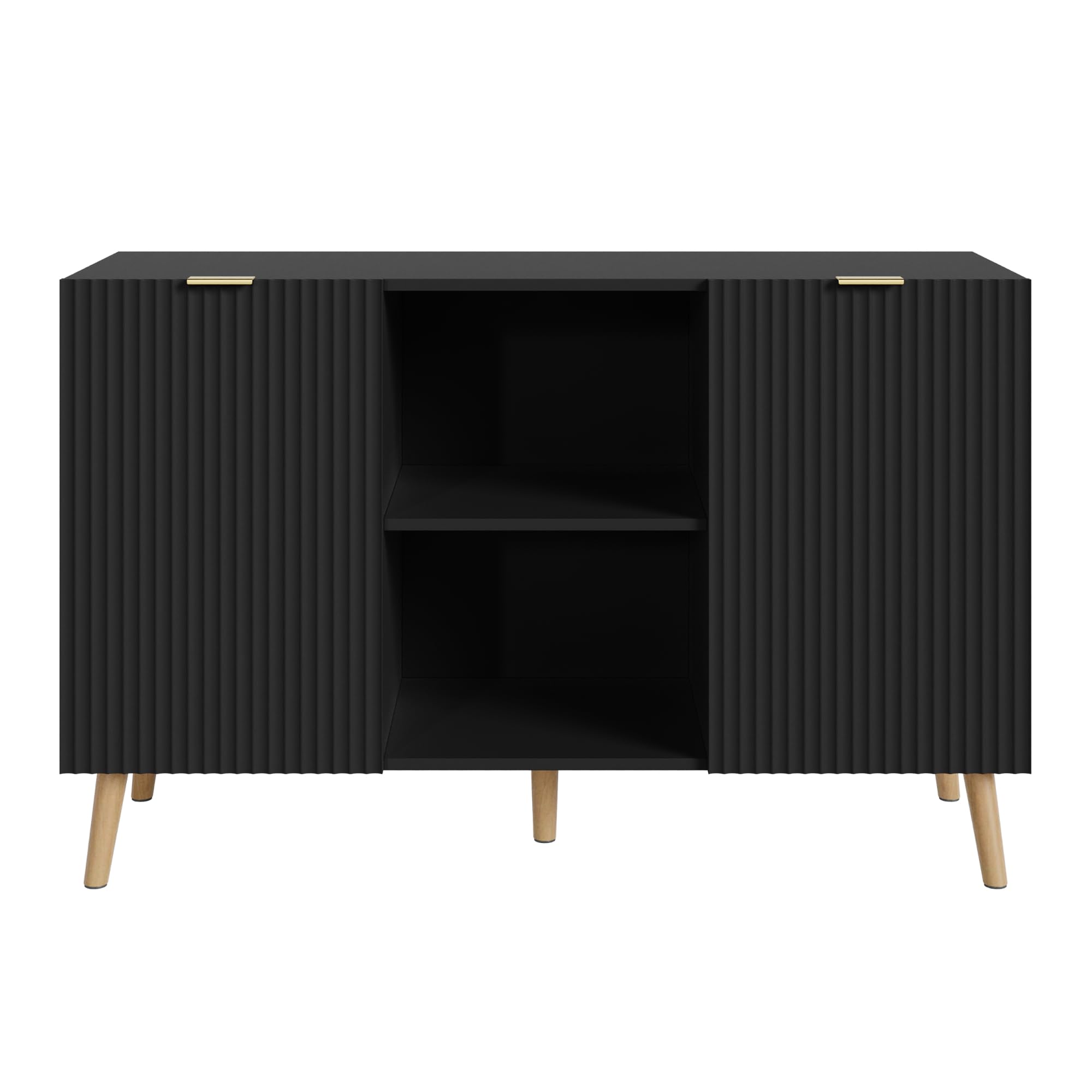 [en.casa] Buffet Nand Armoire avec 2 Portes 120 x 40 x 76 cm Noir