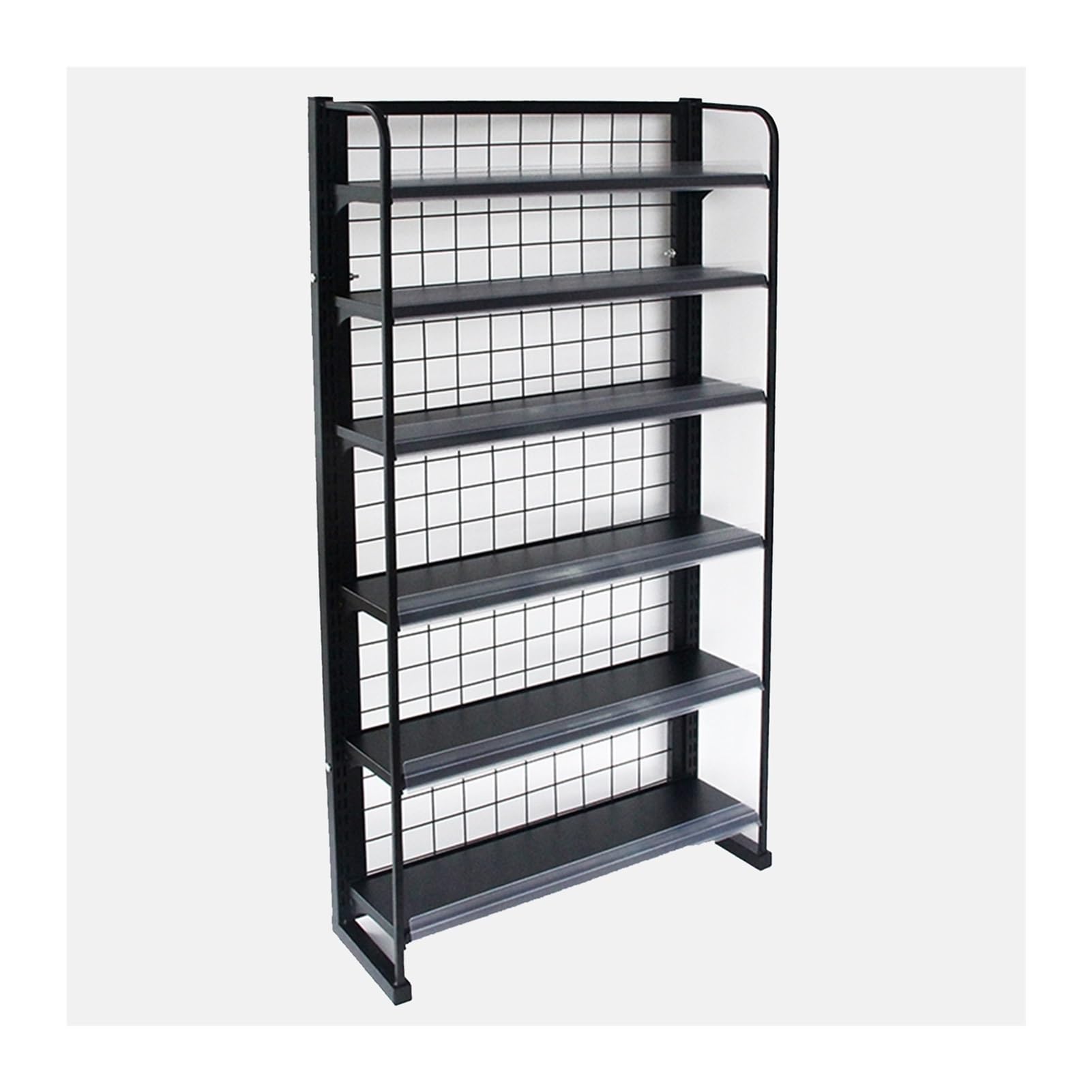 Générique Présentoir de Vente au détail à 4/5/6 Niveaux, Organisateur de collations avec Porte-étiquette, étagères de Rangement en Acier pour Bonbons, Chips, Boissons, Gomme à mâcher - Noir, 23,62" x
