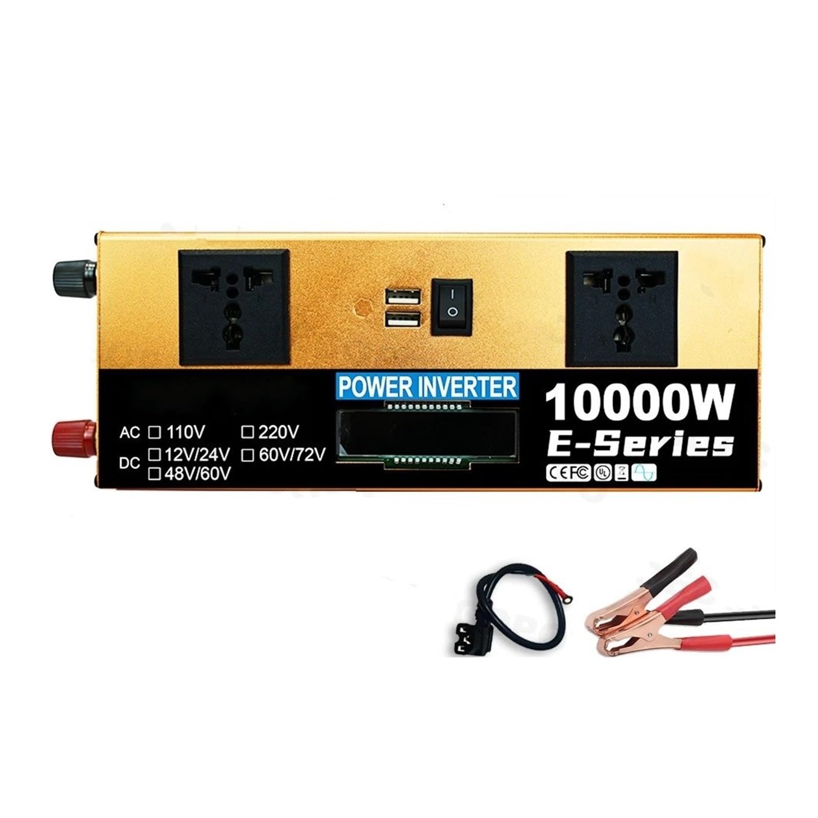 Inversor Inversor 10000 W Doble Voltaje 12 V 24 V 48 V 60 V 72 V A 110 V/220 V CA con Pantalla LCD Y Doble USB para Actividades Al Aire Libre(60V and 72V)