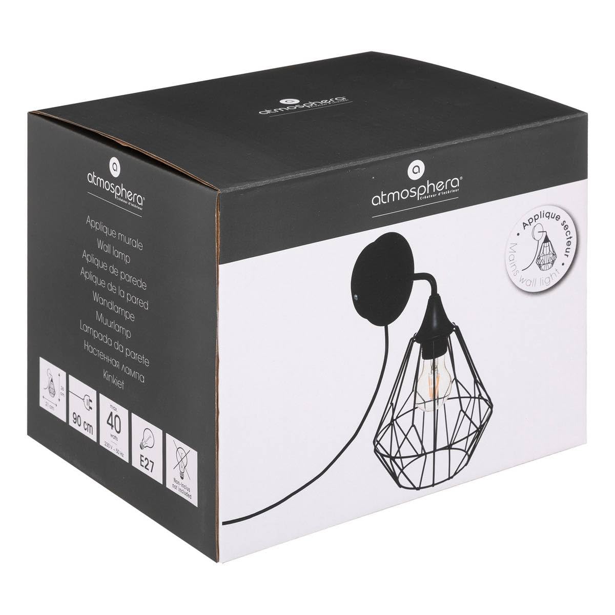Atmosphera LED lamp - zwart - metaal - zonder snoer - H27.5 cm | Leen